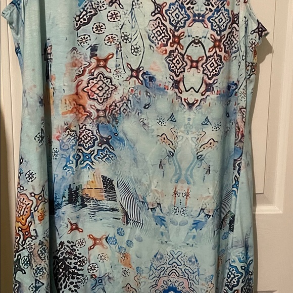 Amazon Blue Multicolor Patterned Midi Dress - Picture 4 of 5